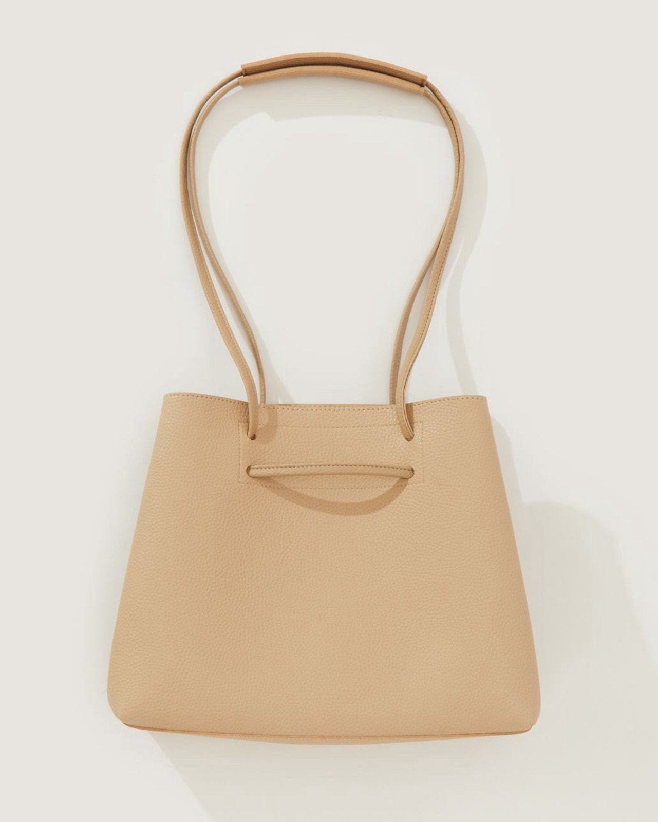 8 Other Reasons Slouchy Bucket Drawstring Tote Bag Faux Leather Tan